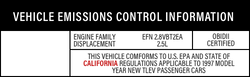 Vehicle emissions control information